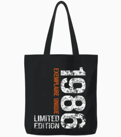 40th Anniversary 1986 Vintage 40 Years Men Vintage 1986 Tote Bags - Black