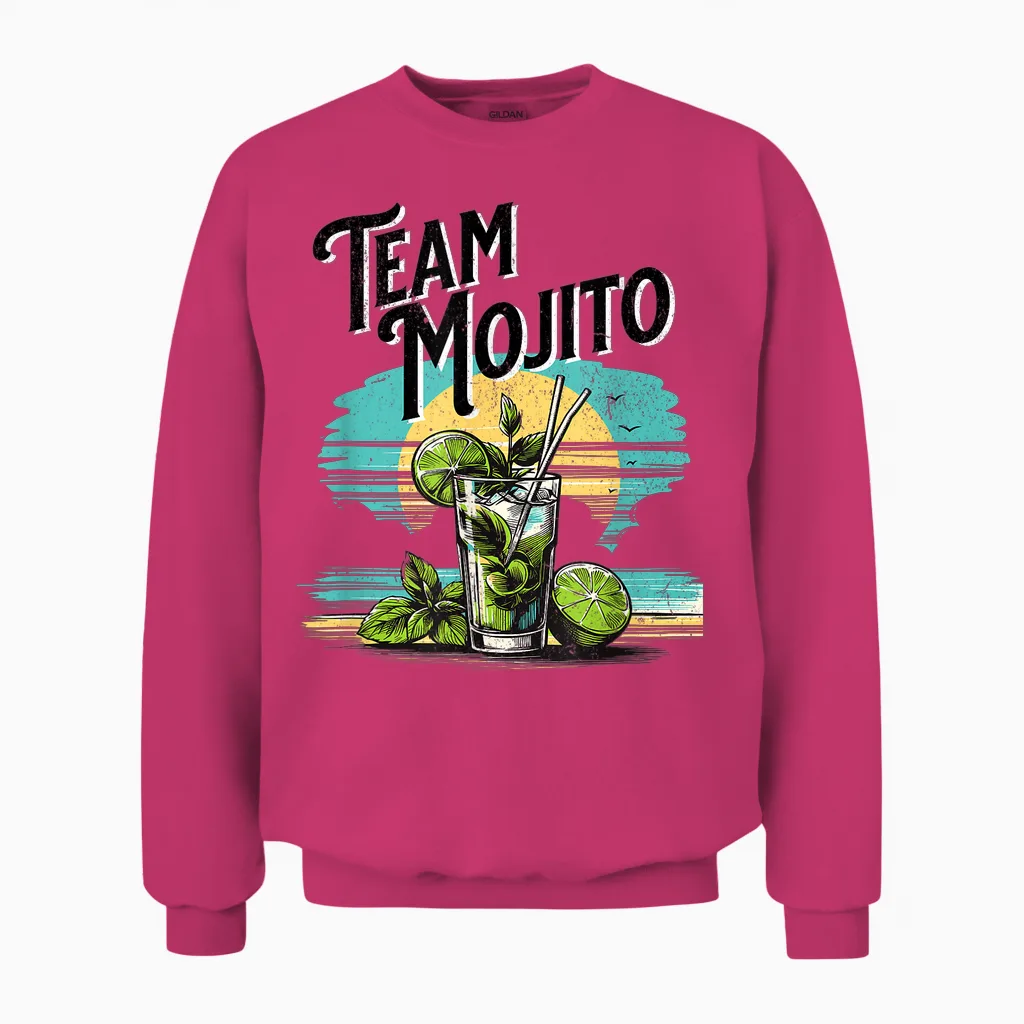 Team Mojito, Cocktail De Mojito, Enterrement De Vie De Jeune Fille Unisex Sweatshirt in Heliconia