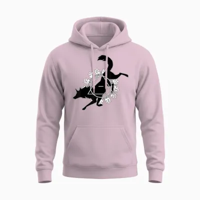 Therian Theta Delta Wolf Dog T-Shirt, Gray Unisex Hoodie - Light Pink