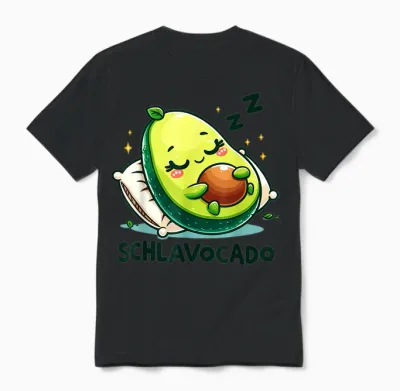 Schlavocado Avocado Sleep Shirt Funny Sleeping Night Shirt T-Shirt, White Unisex T-Shirt - Black