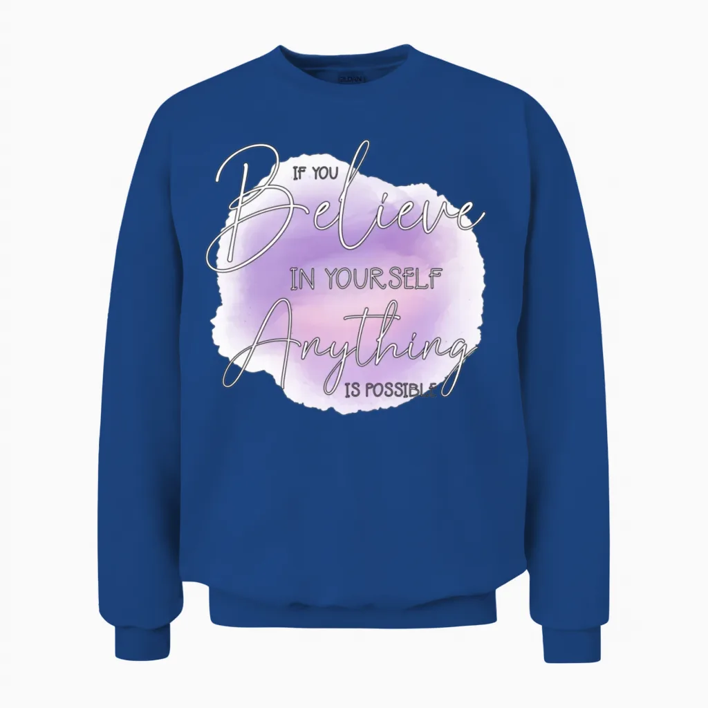 Quote About Self Confidence. Unisex Sweatshirt in Royal