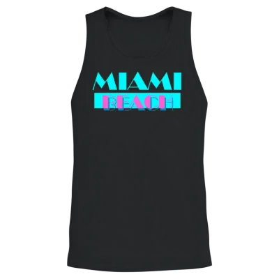 Miami Beach Unisex Tank Top - Black
