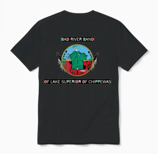 Bad River Band Chippewa Music Lovers Gift Unisex T-Shirt in Black