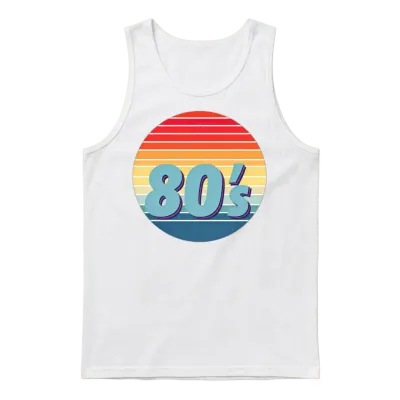 Retro 80s Unisex Tank Top - White
