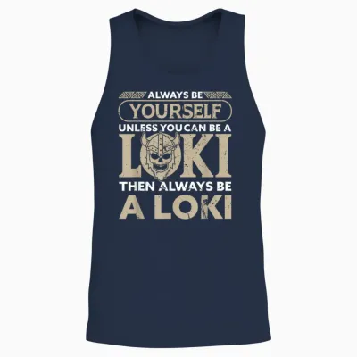 Wikinger Götter Loki Spruch Der Nordischen Mythologie T-Shirt Schwarz S Unisex Tank Top - Navy