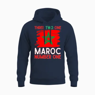 Drapeau Du Maroc Supporter De Football Marocain Pour Homme, Femme, Enfant Unisex Hoodie - Navy