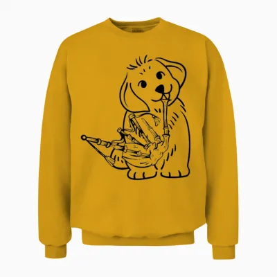 Dog Bagpipe Player Dog Lover Dog Bagpipe Musician Unisex Sweatshirt - Gold
