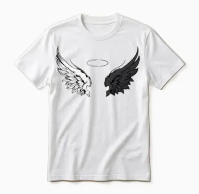 Ange Ou Demon Wings Unisex T-Shirt - White