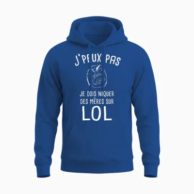 I Can't League of Legend Funny Gift Lol Gamer Geek T-Shirt, Black, S Unisex Hoodie - Royal