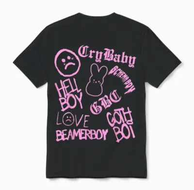 Lil Emo Rap Goth Peep Hip Hop Tattoo Unisex T-Shirt - Black