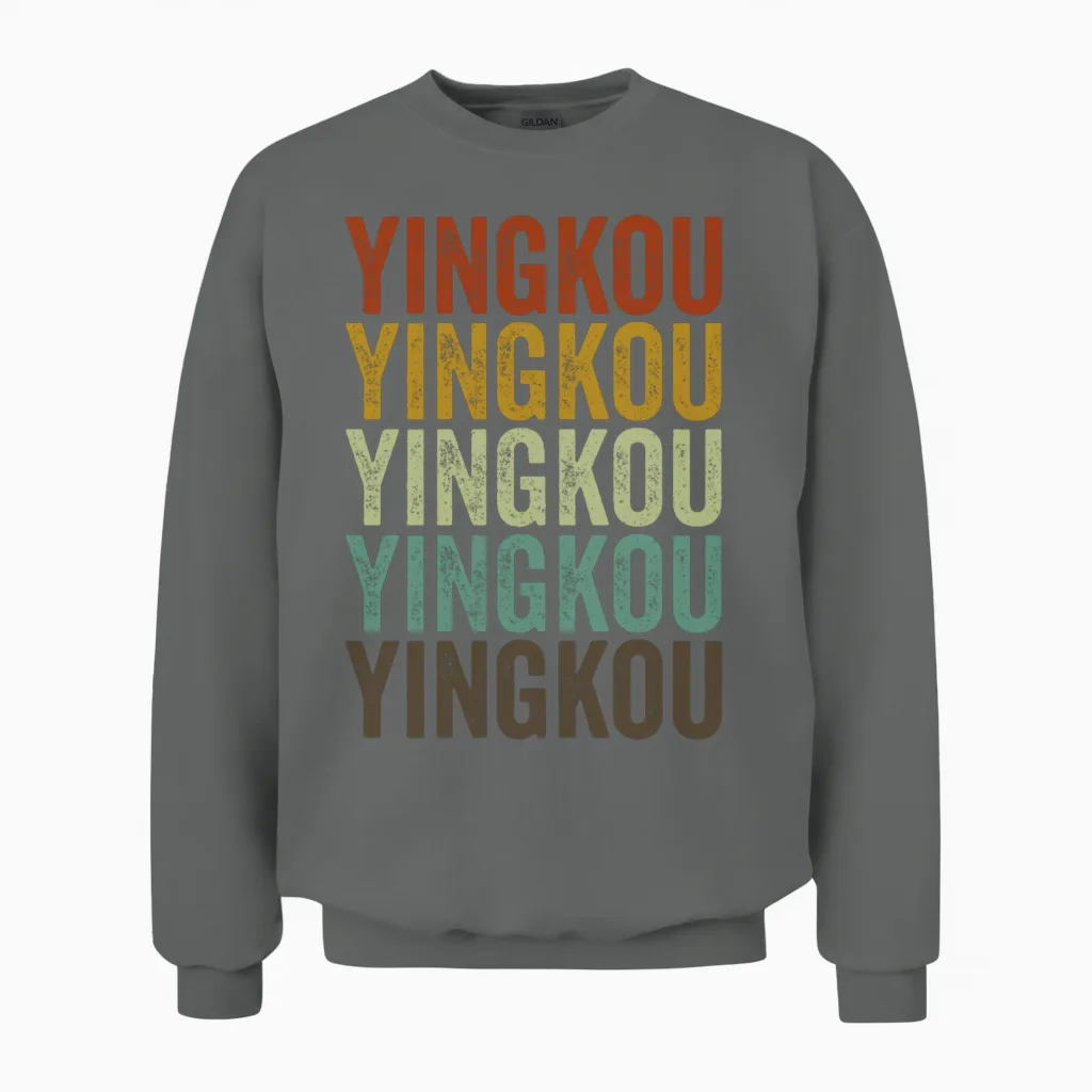 Yingkou China Retro Vintage Unisex Sweatshirt in Graphite Heather