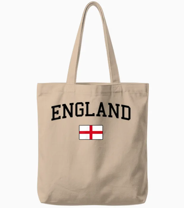 Englische Flagge Herren Damen Kinder England Tote Bags in Natural