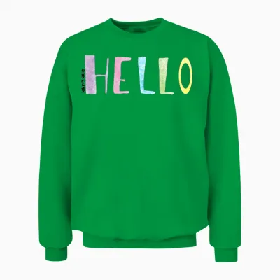 Hello Green Retro Unisex Sweatshirt - Irish Green