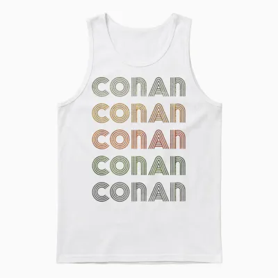 Love Heart Conan Tee Grunge Vintage Style Black Conan Unisex Tank Top - White