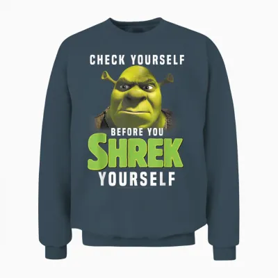 Shrek Check Yourself Before You Shrek Yourself Unisex Sweatshirt - Dark Heather