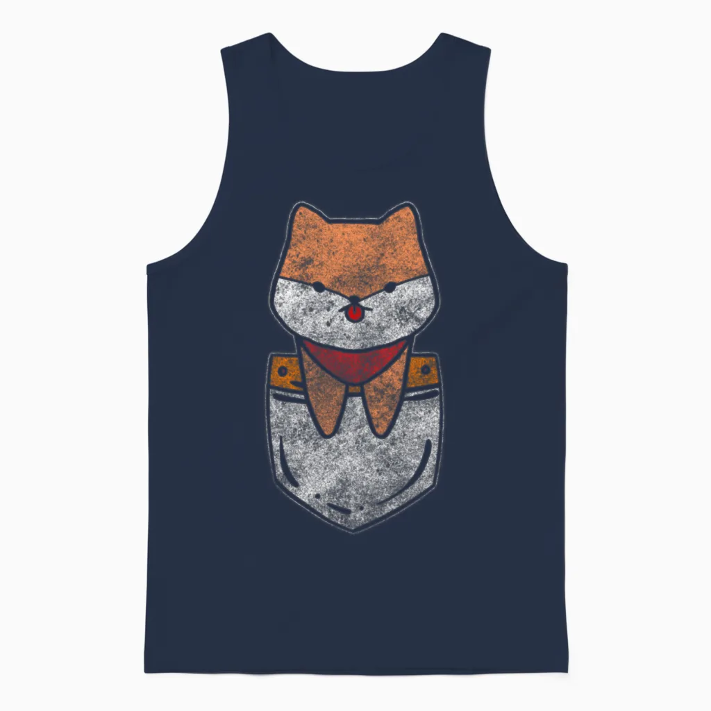 Shiba Pedigree Dog Dog Owner Cryptocurrency Unisex Tank Top in Navy