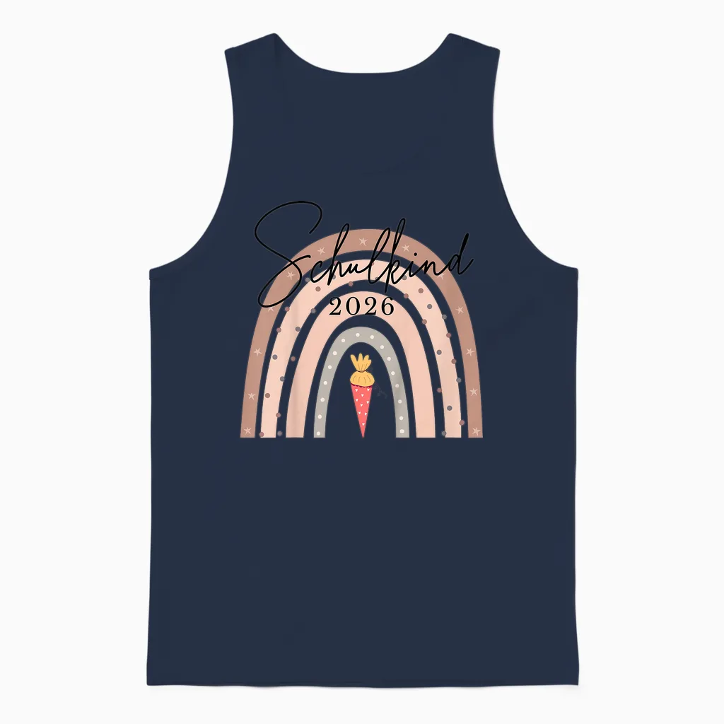 Schulkind 2026 Regenbogen Schultüte, Einschulung Mädchen Unisex Tank Top in Navy