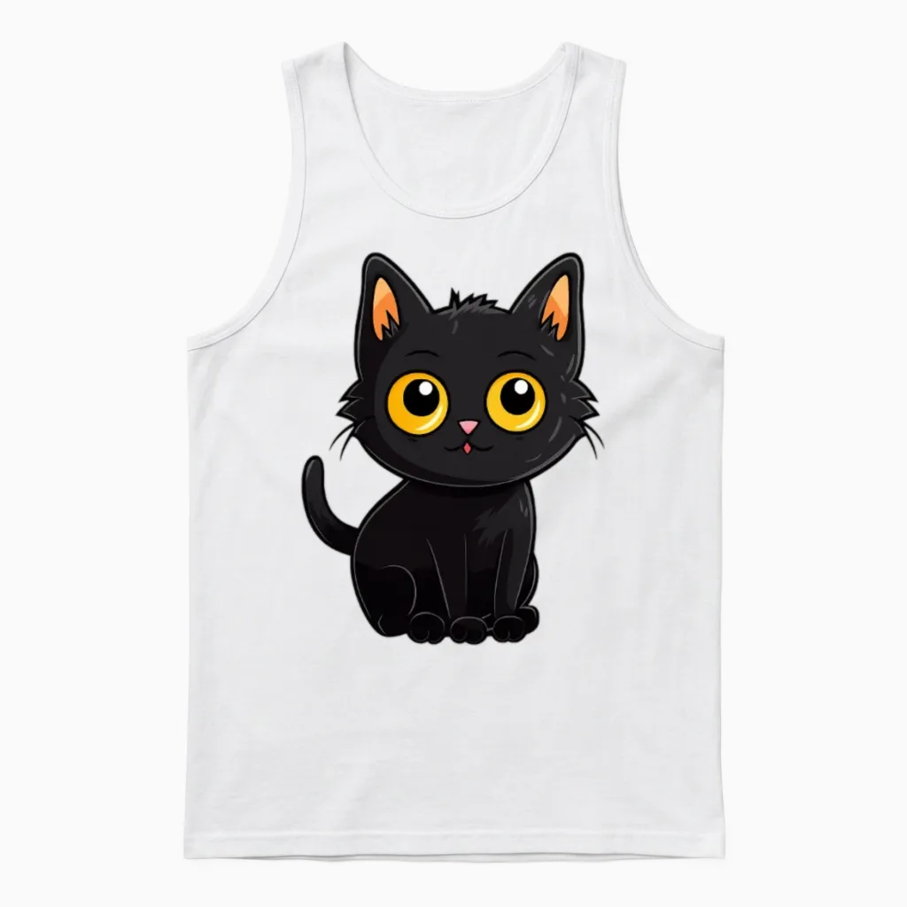 Black Cat Lovers Unisex Tank Top in White