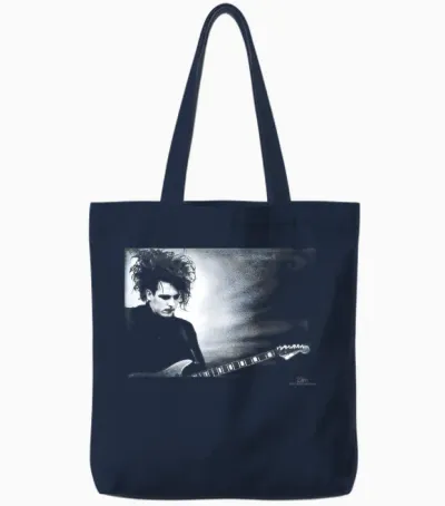 Robert Smith the Cure Live Disintegration Era Phil Nicholls Tote Bags - Navy