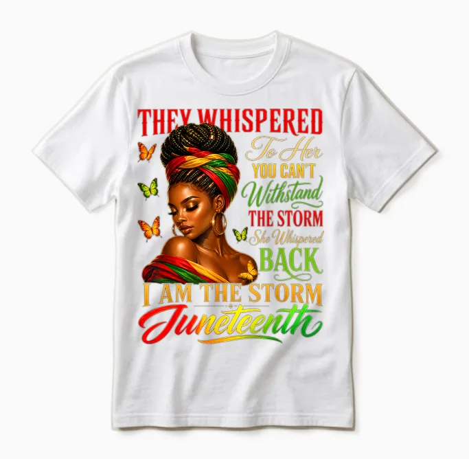 Juneteenth Shirts Women Girls Black African America Freedom Unisex T-Shirt in White