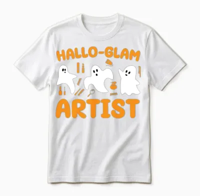 Hallo-Glam Artist Makeup Artist Halloween Costume Unisex T-Shirt - White