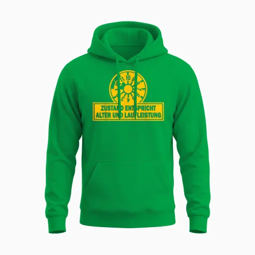 Funny - Condition Corresponds to Age and Mileage T-Shirt, Black Unisex Hoodie - Irish Green