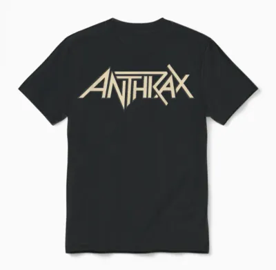 Anthrax Tan Logo T-Shirt, Brown Unisex T-Shirt - Black