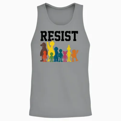 Save P.b.s Resist Rainbow Character Graphic Unisex Tank Top - Sport Grey