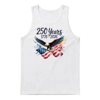 250 Years Eagle Watercolor American Flag 1776 2026 Unisex Tank Top - White – 1