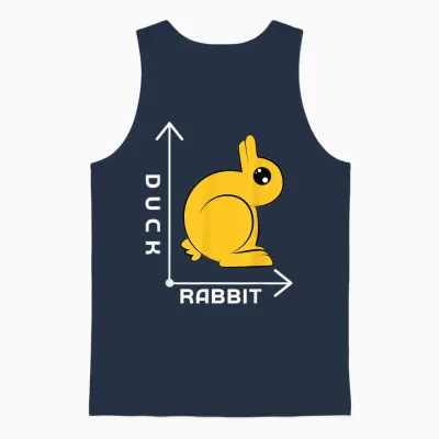 Lustiges Optisches Illusionsdesign - Ente - Hase - Streich - Kunst Unisex Tank Top - Navy