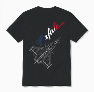 Dassault Rafale French Flag T-Shirt, Black, S Unisex T-Shirt - Black