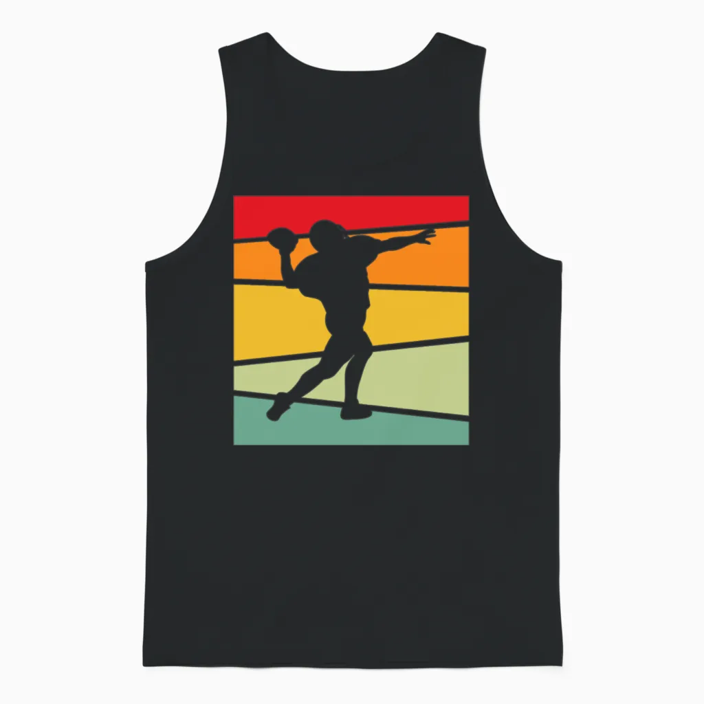 Football Retro Unisex Tank Top in Black