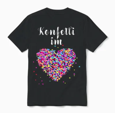 Confetti in Heart Fancy Dress Carnival Confetti Costume Outfit Unisex T-Shirt - Black