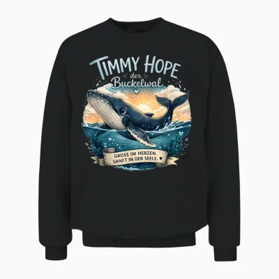 Timmy Hope Buckelwal Wal Meer Ozean Natur Design Unisex Sweatshirt - Black