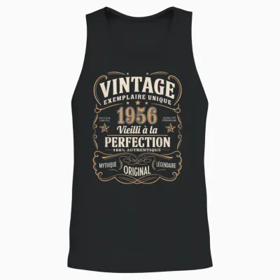 69 Years Man 1956 Birthday T Shirt 69 Years Man 1956 T-Shirt, Black, S Unisex Tank Top - Black