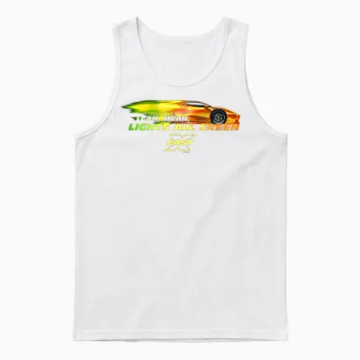 Fast X Lean Mean Lights All Green Lamborghini Gradient Unisex Tank Top - White