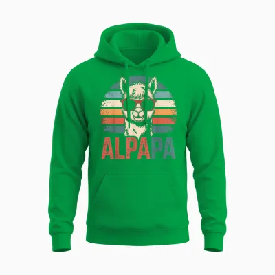 Alpapa Papa Alpaka Brille Geschenk Vatertag Humor Retro Unisex Hoodie - Irish Green