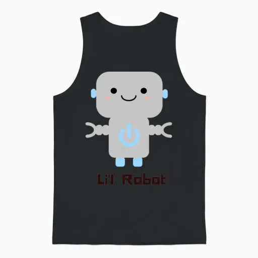 Little Robot Unisex Tank Top - Black