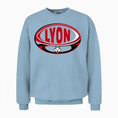 Rugby Lou Edition Supporter Man Woman Child T-Shirt, Black, S Unisex Sweatshirt - Light Blue