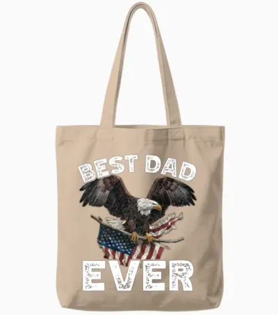 Father's Day Usa American Flag Best Dad Ever Tote Bags - Natural