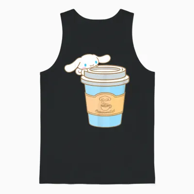 Cinnamoroll Cup of Coffee to Go Unisex Tank Top - Black