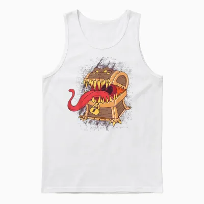 Mimic Dice Chest Schatzkiste Tabletop Game Rpg Gaming Gamer Unisex Tank Top - White