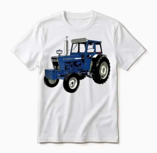 Old Ford Tractor Blue Unisex T-Shirt - White