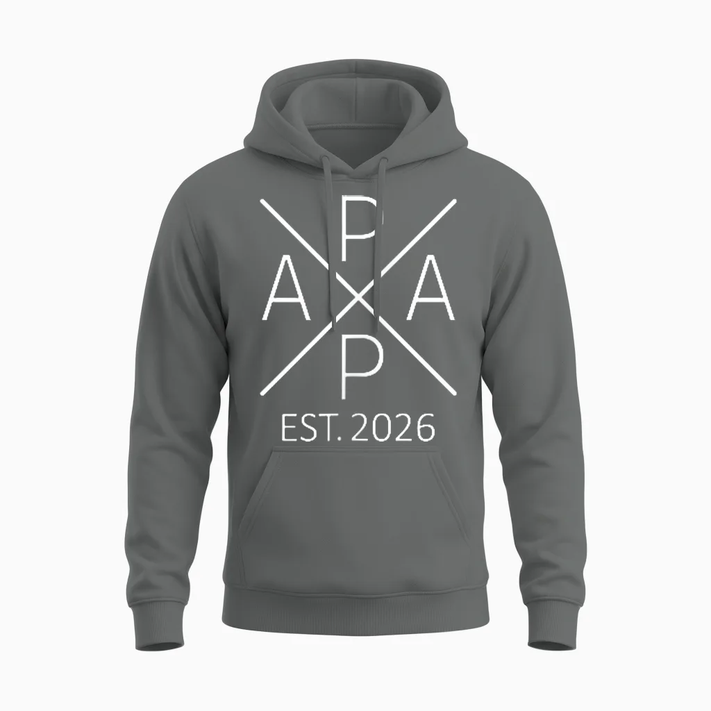 Papa Est. 2026 Dad Since 2026 Papa 2026 Unisex Hoodie in Graphite Heather