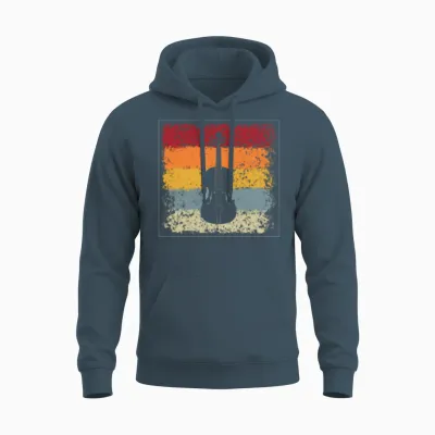 Violin Retro Unisex Hoodie - Dark Heather