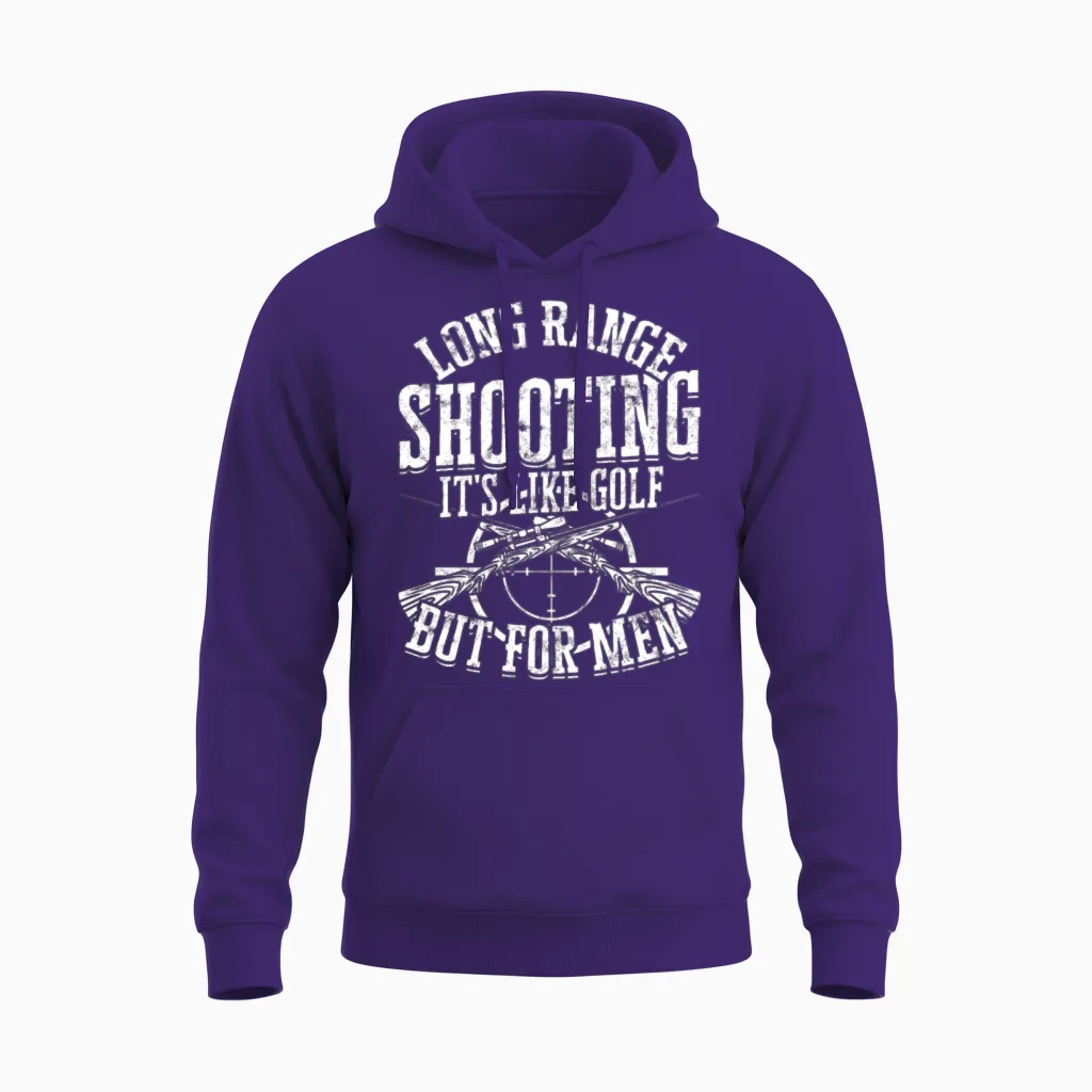 Long Range Shooting Range Gun Shooter Sniper Unisex Hoodie in Purple