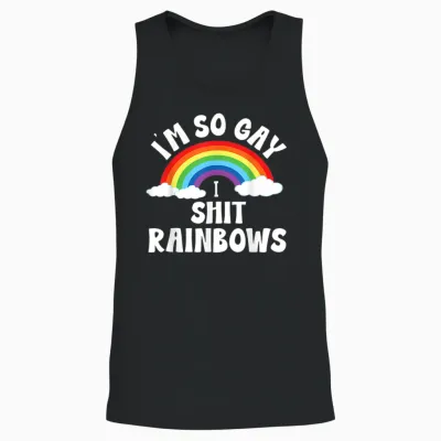 I'm So Gay I Shit Rainbows - Lustige Schwule Csd Lgbtq Pride Herren Unisex Tank Top - Black