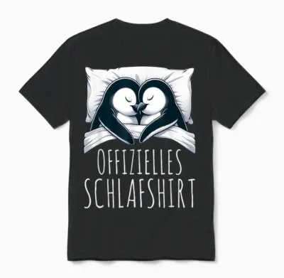 Offizielles Schlafshirt Pinguin Nickerchen Schlafanzug Unisex T-Shirt - Black