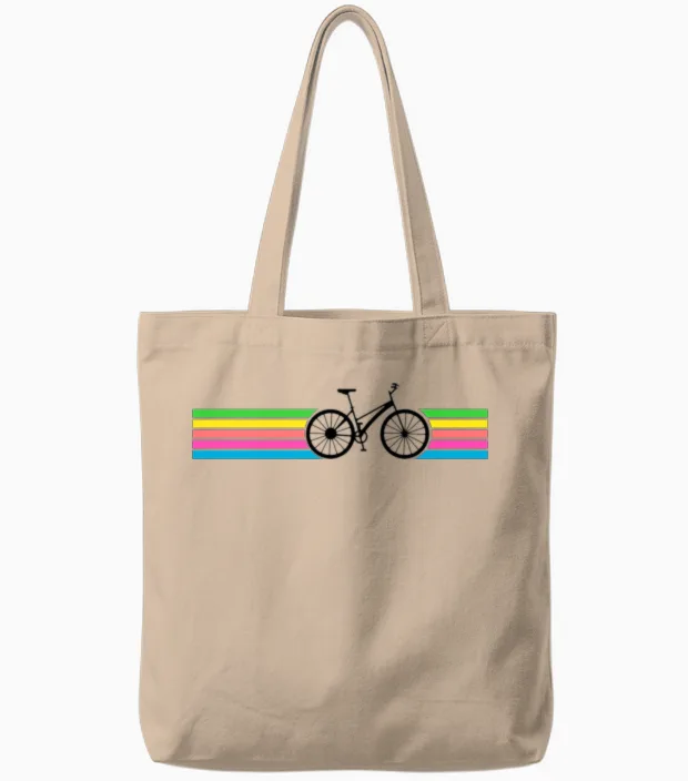 Vintage Bicycle Retro Design Tote Bags - Natural