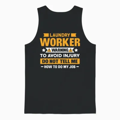Laundry Worker Funny Laundry Attendant Unisex Tank Top - Black